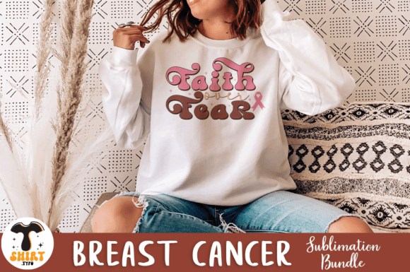 Breast Cancer SVG Design Faith over Fear Graphics