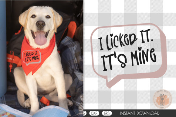 I Licked It Dog Bandana SVG Graphics for Crafts