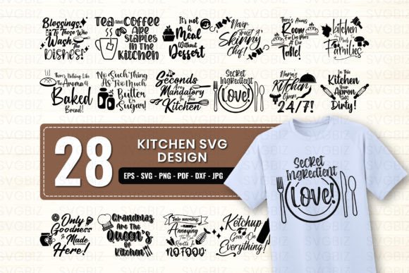 Kitchen Quotes SVG Bundle: Graphics for Crafts