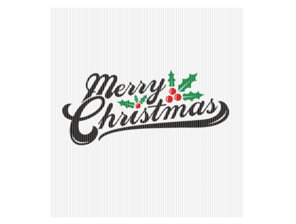 Merry Christmas Greeting Card Graphic for Crafts & Graphics