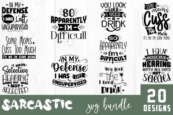 Sarcastic SVG Bundle: Graphics for Crafts