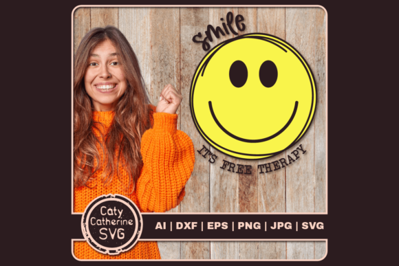 Smile It s Free Therapy Happiness Quote Graphics